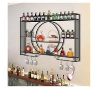 Support à vin LED Mural, étagère à vin Murale, étagères de Bar murales pour Bouteilles d’Alcool, Support à vin Mural avec Support à Verre à vin, présentoir de Stockage de Bouteilles de vin p