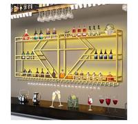 Support à vin Mural avec lumières LED, Support de Rangement Moderne en Verre à vin en métal, étagère de Bar Murale, étagères de Bar murales pour Bouteilles d’Alcool, étagère d’Affichage de b