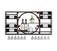 Support à vin Mural Moderne, étagères de Bar flottantes, étagère à vin avec Porte-Verre à vin, étagère d’Affichage de Bouteilles d’Alcool, Armoire de Bar Murale, pour la Cuisine de Cave à VI