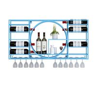 Support à vin Mural Moderne, étagères de Bar flottantes, étagère à vin avec Porte-Verre à vin, étagère d’Affichage de Bouteilles d’Alcool, Armoire de Bar Murale, pour la Cuisine de Cave à VI