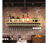 Support à vin Mural présentoir à vin Support de Plante Flottant de Style européen en métal/présentoir Mural/Support décoratif avec 2 Types de Porte-Verres