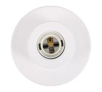 Support à Vis E27 en Métal pour Plafonnier Ventilateur, Base | Montage Facile, Anti-vibrations, Finition Blanche Sobre, Usage Maison, Entretien Locatif, Taille Universelle