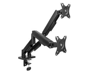 Support ACT Monitor pour 2 écrans jusqu'à 35 Pouces, avec Ressort à gaz, 9 kg par Bras, réglage en Hauteur Facile, idéal pour Les postes de Travail Flexibles AC8314