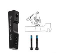 Support adaptateur pour étrier de frein à disque en alliage d'aluminium aéronautique, support IS et PM, compatible avec les rotors de 140/160/180/203 mm, avant et arrière (R160)