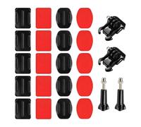 Support Adhésif Flexible pour caméra d’action, support de fixation incurvé et plat avec tiges à vis et bases pour casque, montage sécurisé pour sports nautiques, vélo, ski et activités extérieures