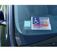 Support adhésif pour Carte de stationnement handicapé Porte étui à Coller Pare-Brise Fabrication Française