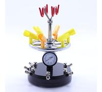 Support aérographe 8 compartiments avec répartiteur d'air pour 8 pistolets, avec manomètre.