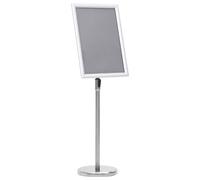 Support affiche A3 sur pied aluminium argent hauteur réglable cadre rotatif lot 1 Argenté