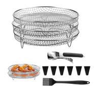 Support Airfryer - Accessoires pour friteuse à air chaud - Support à trois niveaux - Paniers empilables - Friteuse à air - Accessoires universels - Support de déshydratation en acier inoxydable