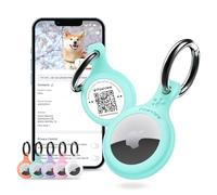 Support AirTag & Collier pour Animaux. GPS et App avec QR ID pour Localisation Instantanée, Profil en Ligne et Coordonnées. Traceur pour Chien ou Chat (Tiffany)