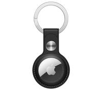 Support AirTag en cuir synthétique compatible avec Apple AirTag Keychain Case Anti-perte sécurisé pour clés, animaux de compagnie, personnes âgées, enfants, sac de voyage, anti-chute, noir