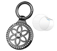 Support AirTag étui AirTag Porte-clés AirTag Apple AirTag Tracker Porte-clés AirTag étui de Protection AirTag Porte-clés AirTag étui métallique AirTag pour Enfants,Les garçons et Les Femmes (1*Noir)