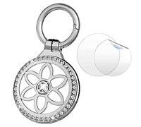 Support Airtag Étui AirTag Porte-clés AirTag Apple AirTag Tracker Porte-clés AirTag étui de protection AirTag Etui AirTag en métal pour les enfants les garçons et les femmes (1*Argent)