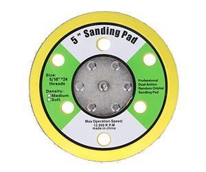 Support aléatoire orbital, kit de plaques Swirl Killer, patin de ponçage 5 pouces 5/16-24 Plaque de support en PU à crochet et boucle Tampon de ponceuse pneumatique 12 000 tr/min