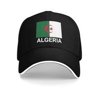 Support Algérie Drapeau Chapeau Algérien Casquettes pour Hommes Femmes I Stand avec Algérie Baseball Casquette Trucker Chapeaux, Noir , Taille unique
