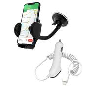 Support Voiture et Chargeur Allume Cigare Lightning Made For iPhone Intensité 1A Noir