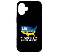 Support américain avec Ukraine USA Support Ukraine Paix Ukrainien Coque pour iPhone 16