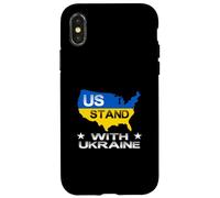 Support américain avec Ukraine USA Support Ukraine Paix Ukrainien Coque pour iPhone X/XS