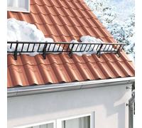 Support anti-neige noir en acier - 29,5 x 3 x 34,5 cm - Fixation de clôture résistante aux intempéries pour portail de jardin - Avec support et pince pour un montage extérieur sûr