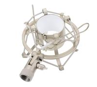 Support Anti-vibrations pour Microphone de Bureau Réglable en Métal Blanc | Angle Flexible, Hauteur Ajustable, Utilisation sans Mains, pour Chant et Enregistrement, Accessoire Audio