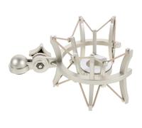 Support Antichoc pour Microphone en Plastique, Trou 2,1cm, Argenté | Positionnement Flexible, Angle Réglable, Maintien Sûr et Stable, du Bruit, pour Studio et Diffusion