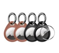 Support Apple AirTag UNBREAKcable - Lot de 4 [Design ajusté] [Facile à installer] [Maintient fermement l'AirTag] Coque de protection en TPU étanc
