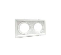 Optonica Support AR111 carré double encastrable orientable blanc