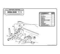 Givi Support arrière Monorack 250F pour Honda CB/CB S 1997-2005 Topcase noir 40