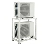 Support au Sol à 2 Niveaux pour Mini-Split, Support de climatisation extérieur Robuste et réglable pour climatiseur/Pompe à Chaleur/condenseur sans Conduit, Support de Montage extérieur Ant