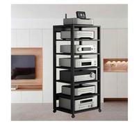 Support audio d'angle à 7 niveaux pour TV stéréo et tourne-disque Noir