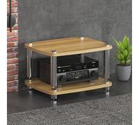 Support audio de jeu - Support multimédia AV et écran DVD/CD, étagère d'angle pour divertissement et platine, idéal pour le salon, les jeux et l'enregistrement (rouge, 60 x 48 x 38 cm)