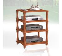 Support audio en bois massif à 4 niveaux pour amplificateurs, lecteurs DVD/CD et composants AV Design rétro Yuzu Tour audio de 86 cm de haut pour centre à domicile