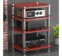 Support Audio, étagère de Jeu, étagère d'angle for Support Multimédia AV | Étagère Dvd, Support de Divertissement, Tour Audio, Support for Lecteur de Disque, for la Vie(Teak,60x48x76cm)