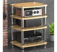 Support Audio, étagère de Jeu, étagère d'angle for Support Multimédia AV | Étagère Dvd, Support de Divertissement, Tour Audio, Support for Lecteur de Disque, for la Vie(Walnut,60x48x76cm)