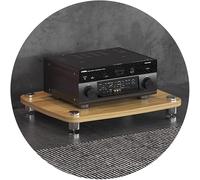 Support audio haut de gamme - Rack audio en MDF à 1/2/3/4 niveaux avec pieds absorbant les chocs pour platines et amplificateurs - Solution de rangement idéale pour les audiophiles et les amateurs de
