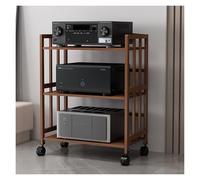 Support audio HiFi à 3 niveaux pour salon, lecteur de disque stéréo mobile, support ouvert pour la maison et le bureau, support de sol de 80 cm de large