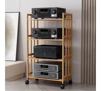 Support audio HiFi de grande capacité - Armoire multimédia réglable à 2/3/4/5 étagères pour système stéréo - Armoire HiFi robuste à monter soi-même pour home cinéma et équipement audiovisuel
