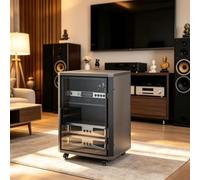 Support Audio Moderne avec Étagères Réglables pour Équipement Stéréo | Support audio, Meuble média, Support stéréo, Cinéma maison(Gray,23.6x23.6x48.8in)
