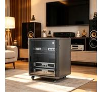 Support Audio Moderne avec Étagères Réglables pour Équipement Stéréo | Support audio, Meuble média, Support stéréo, Cinéma maison(Gray,23.6x23.6x24.4in)