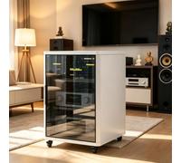 Support Audio Moderne avec Étagères Réglables pour Équipement Stéréo | Support audio, Meuble média, Support stéréo, Cinéma maison(White,23.6x23.6x35.0in)