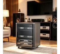Support Audio Moderne avec Étagères Réglables pour Équipement Stéréo | Support audio, Meuble média, Support stéréo, Cinéma maison(Gray,23.6x23.6x35.0in)