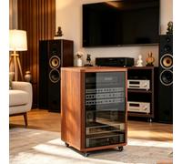Support Audio Moderne avec Étagères Réglables pour Équipement Stéréo | Support audio, Meuble média, Support stéréo, Cinéma maison(Walnut,23.6x23.6x48.8in)