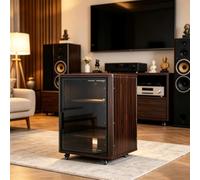 Support Audio Moderne avec Étagères Réglables pour Équipement Stéréo | Support audio, Meuble média, Support stéréo, Cinéma maison(Teak,23.6x23.6x35.0in)