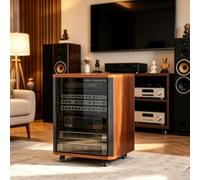 Support Audio Moderne avec Étagères Réglables pour Équipement Stéréo | Support audio, Meuble média, Support stéréo, Cinéma maison(Walnut,23.6x23.6x35.0in)
