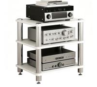 Support Audio Multicouche Avec Absorption Des Chocs, Étagère D'équipement De Support D'amplificateur Pour Cinéma Maison, Organisateur De Composants AV Pour Systèmes Stéréo(blanc,60*48*63.5cm(3Tier))