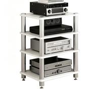 Support Audio Multicouche Avec Absorption Des Chocs, Étagère D'équipement De Support D'amplificateur Pour Cinéma Maison, Organisateur De Composants AV Pour Systèmes Stéréo(blanc,60*48*85cm(4Tier))