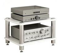 Support Audio Multicouche Avec Absorption Des Chocs, Étagère D'équipement De Support D'amplificateur Pour Cinéma Maison, Organisateur De Composants AV Pour Systèmes Stéréo(blanc,60*48*41.5cm(2Tier))