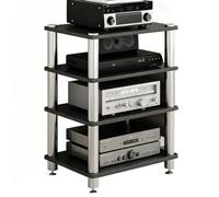 Support Audio Multicouche avec Absorption des Chocs, Étagère D'équipement De Support D'amplificateur pour Cinéma Maison, Organisateur De Composants AV pour Systèmes Stéréo(Noir,60 * 48 * 85cm(4Tier))