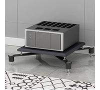 Support audio multifonctionnel, support multimédia,tour audio-vidéo à 1/2/3/4 niveaux avec pieds absorbant les chocs,armoire de stockage multimédia stéréo(Black,1Tier)