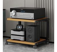 Support audio réglable à roulettes, meuble TV pour chaîne hi-fi, meuble pour lecteur CD/DVD, support pour platine vinyle, unité de rangement stéréo polyvalente, design moderne pour audiophil